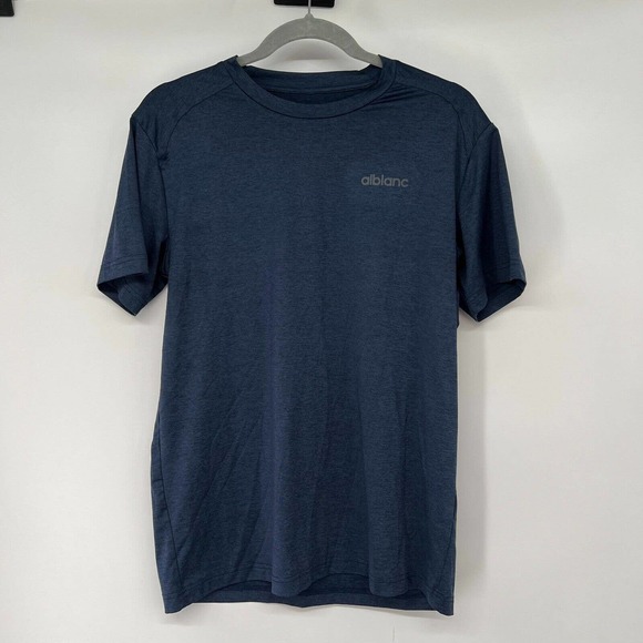 Alblanc AthleticT-Shirt Men's Sz Large Navy Blue Crew Neck Short Sleeve AB7108 - Picture 1 of 7